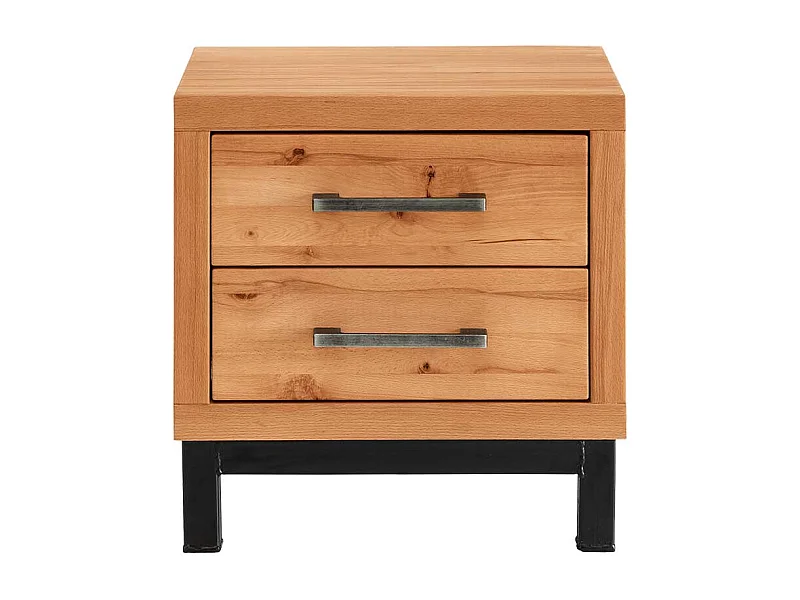 Nachttischkommode aus Kernbuche Massivholz zwei Schubladen