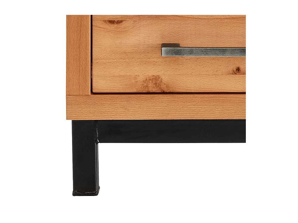 Nachttischkommode aus Kernbuche Massivholz zwei Schubladen