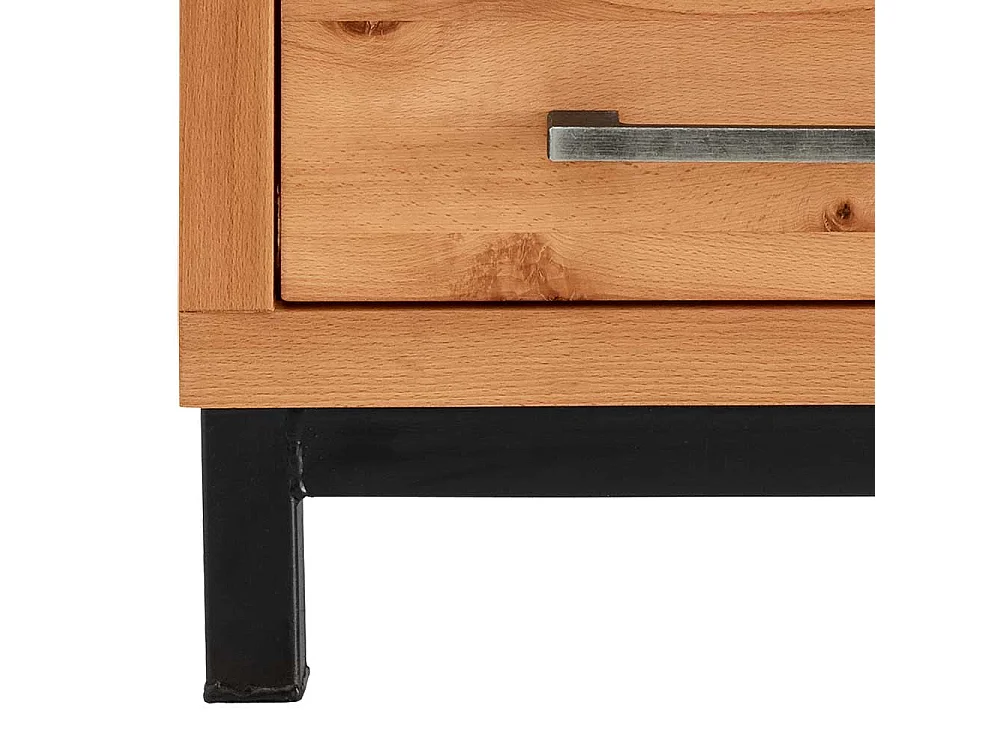 Nachttischkommode aus Kernbuche Massivholz zwei Schubladen