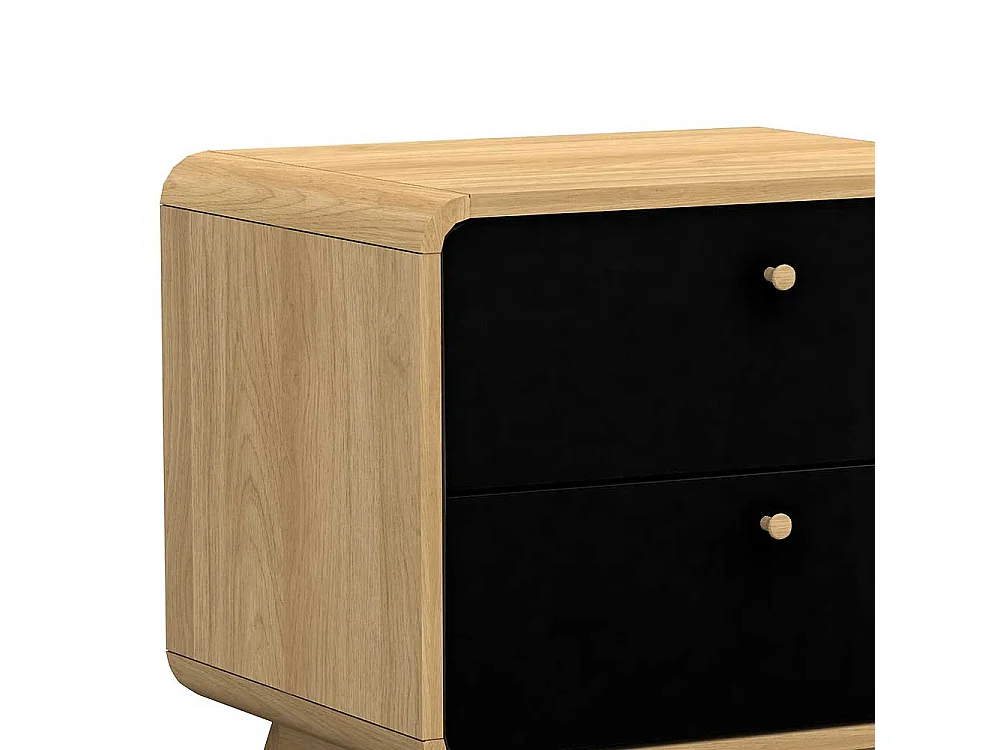 Nachtkonsole in Schwarz und Eichefarben Skandi Design