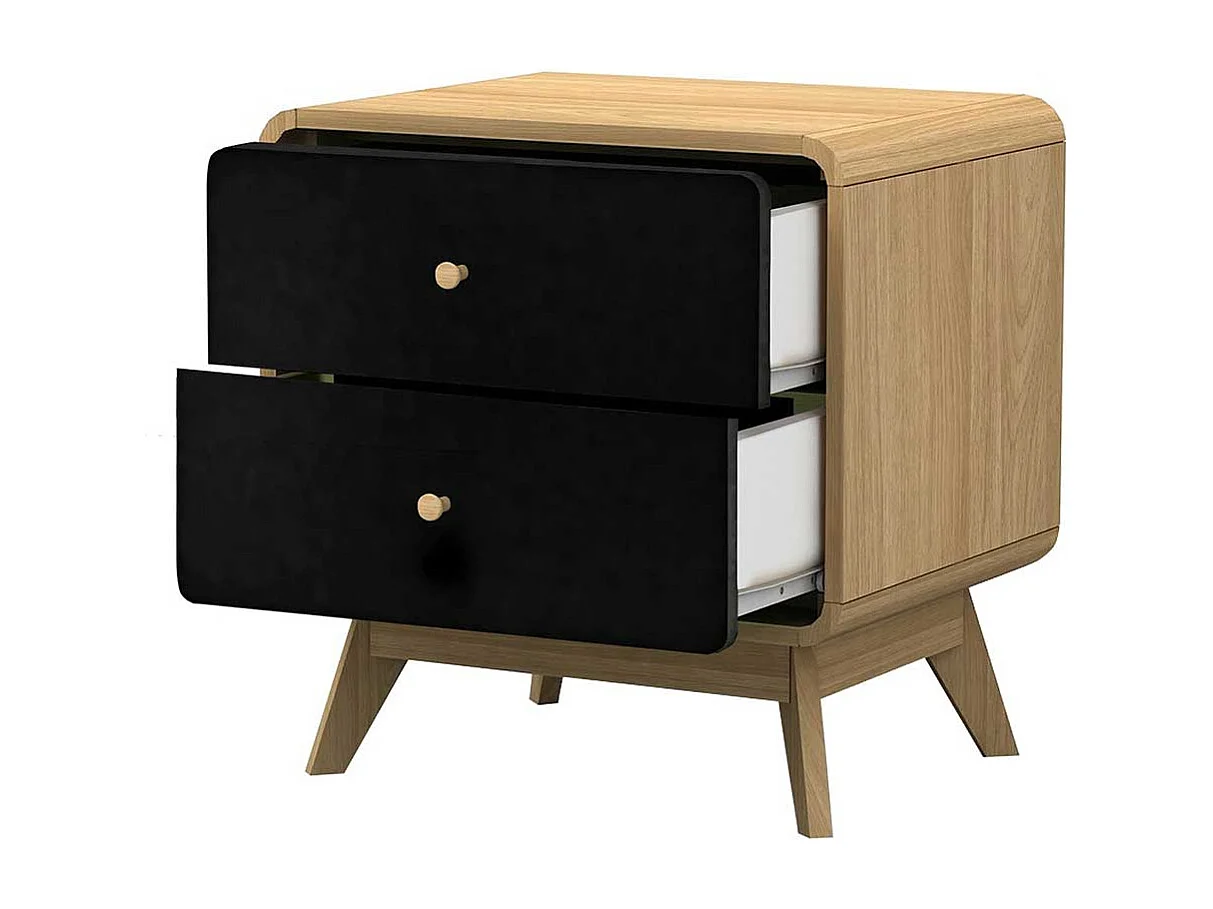 Nachtkonsole in Schwarz und Eichefarben Skandi Design