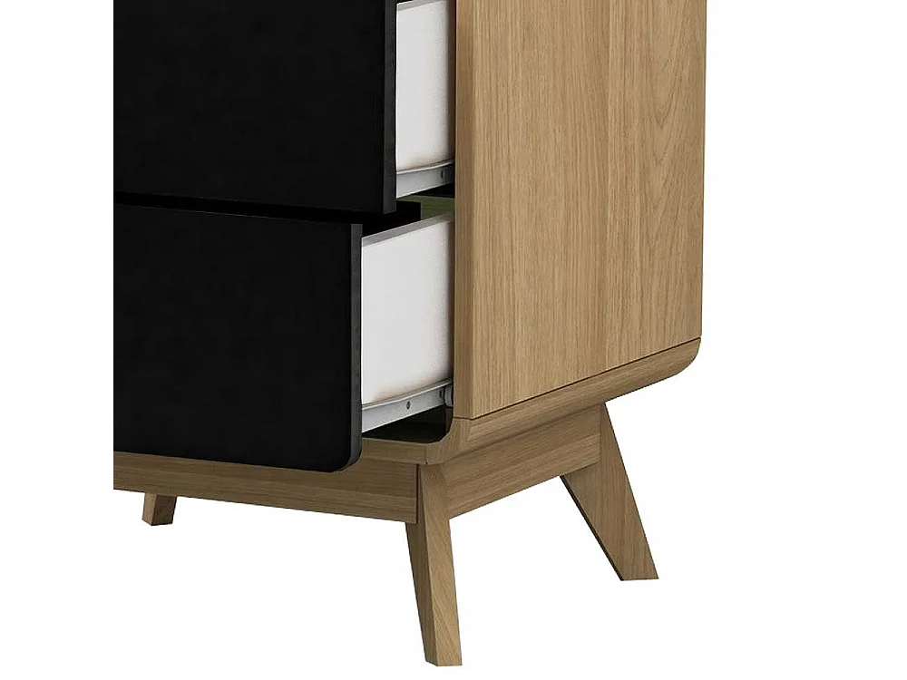 Nachtkonsole in Schwarz und Eichefarben Skandi Design