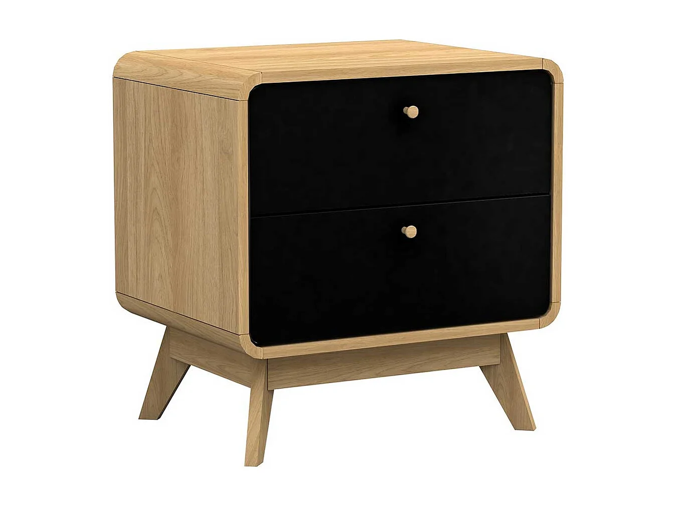 Nachtkonsole in Schwarz und Eichefarben Skandi Design