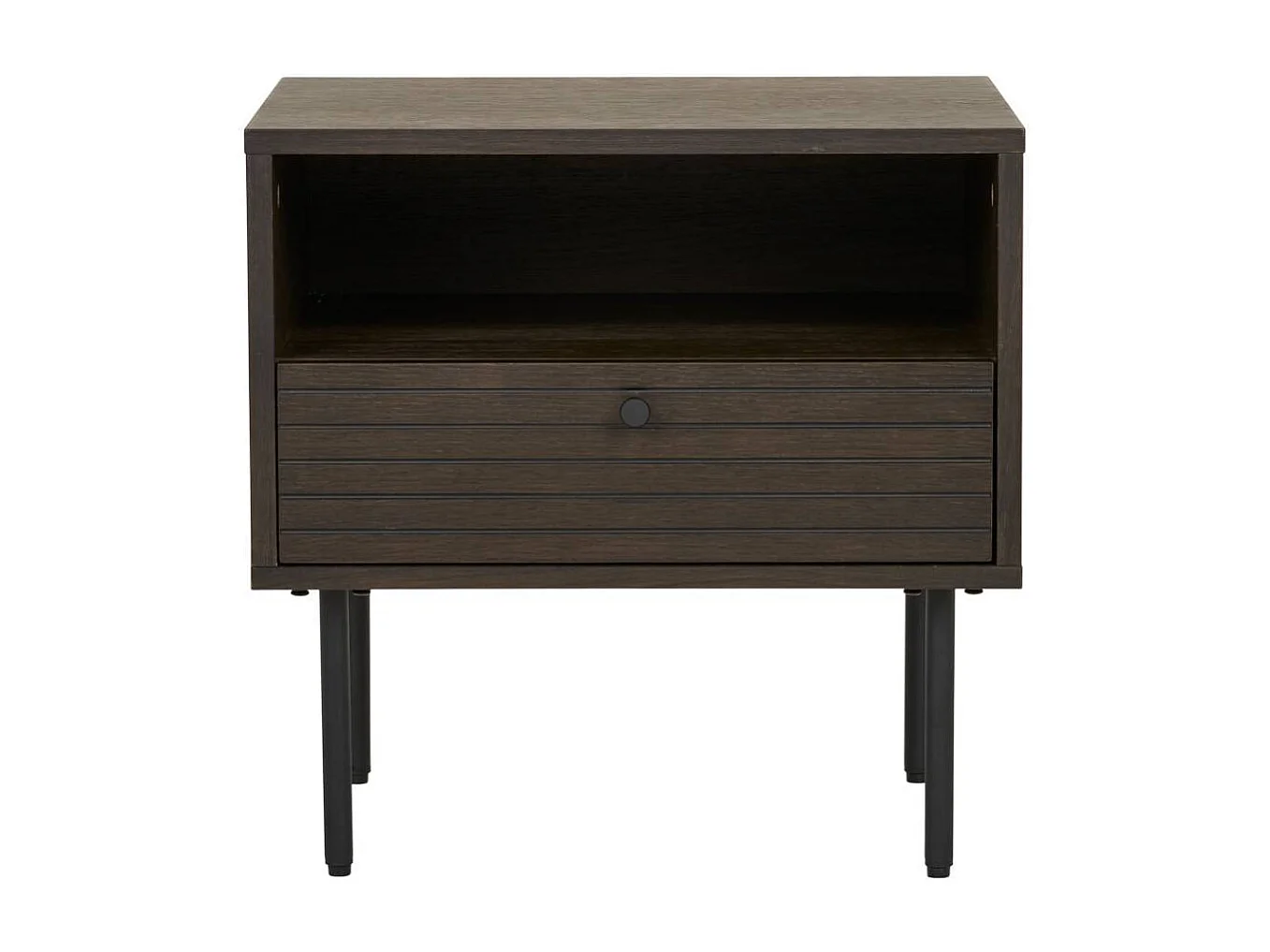 Nachtkommode Nachtschrank mit einem offenen Fach in Holz Braun