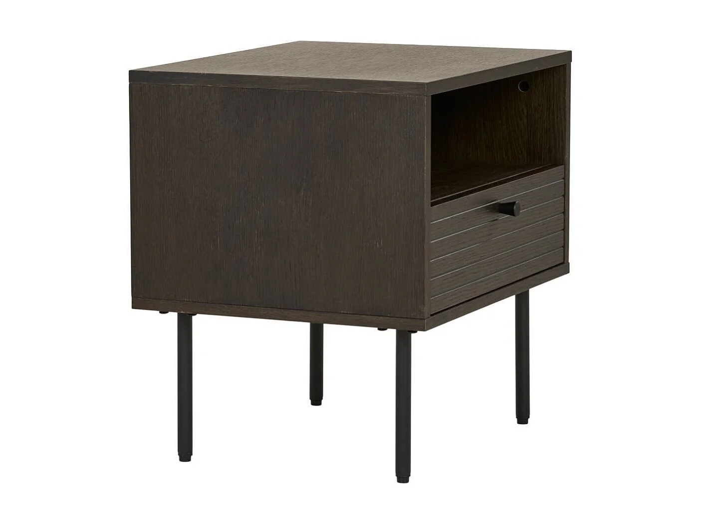 Nachtkommode Nachtschrank mit einem offenen Fach in Holz Braun