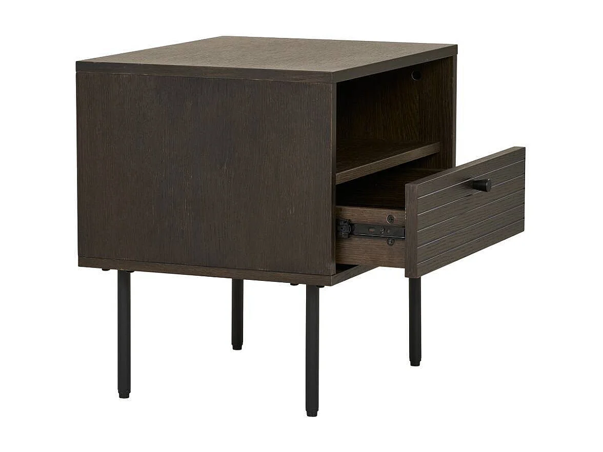 Nachtkommode Nachtschrank mit einem offenen Fach in Holz Braun