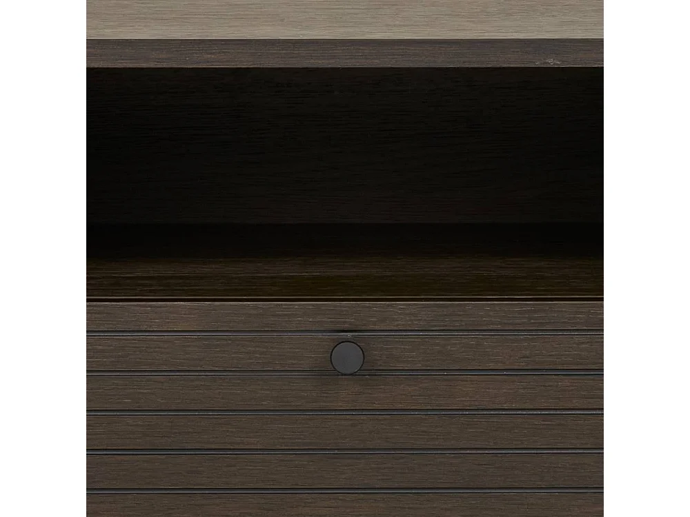 Nachtkommode Nachtschrank mit einem offenen Fach in Holz Braun