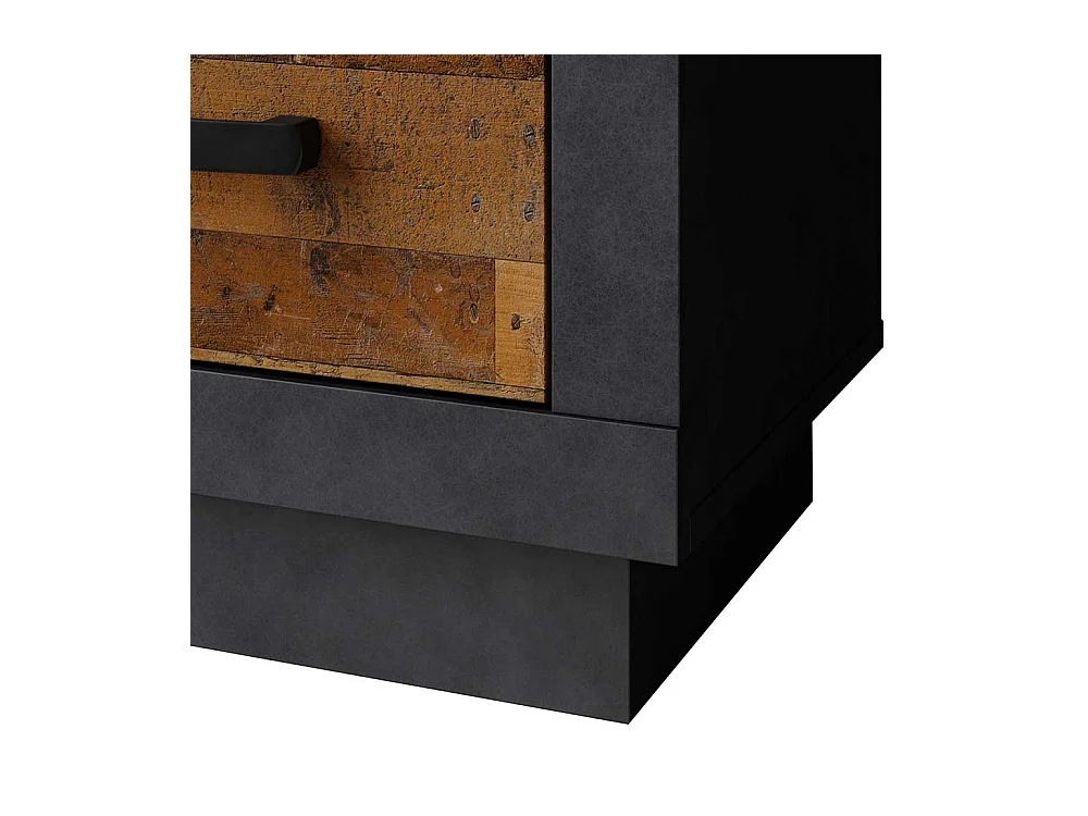 Kommode f�r Garderobe Holz Antik Optik und Anthrazit