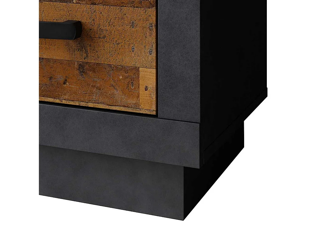 Kommode f�r Garderobe Holz Antik Optik und Anthrazit