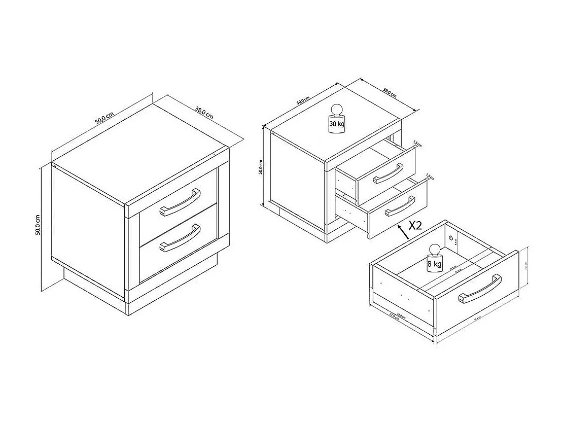 Kommode f�r Garderobe Holz Antik Optik und Anthrazit