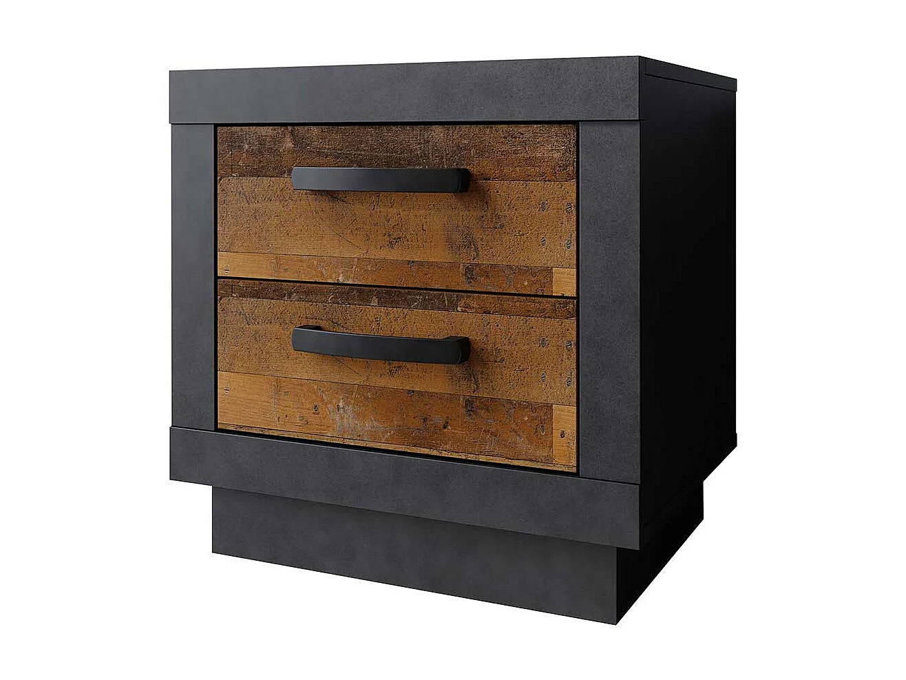 Kommode f�r Garderobe Holz Antik Optik und Anthrazit