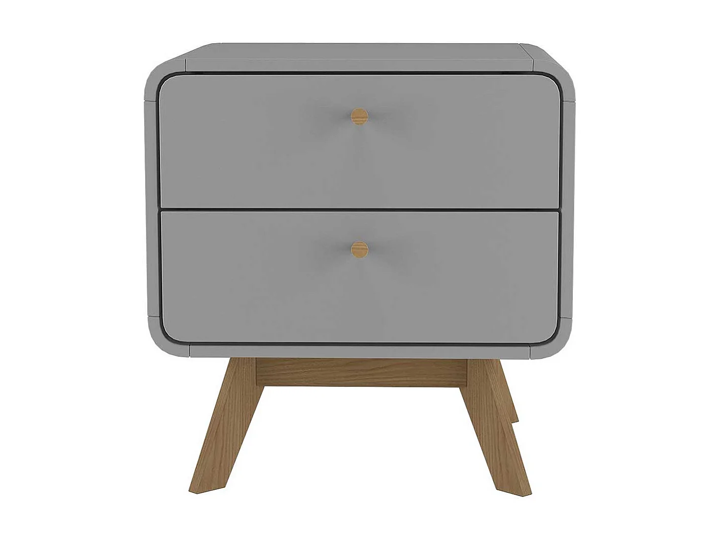 Nachttischkommode in Grau und Eichefarben Skandi Design