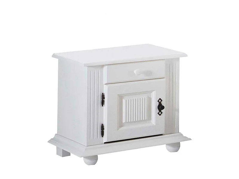 Nachtkonsole in Wei� Landhaus Fichte Massivholz