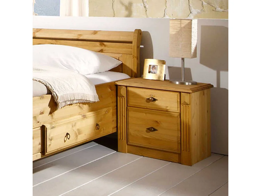 Nachttischkommode aus Kiefer Massivholz Landhausstil