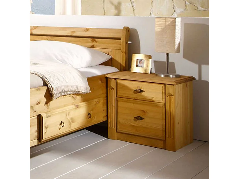 Nachttischkommode aus Kiefer Massivholz Landhausstil