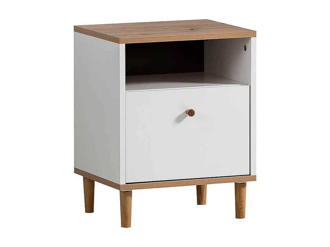 Nachttisch Nachtkommode mit einem offenen Fach im Skandi Design