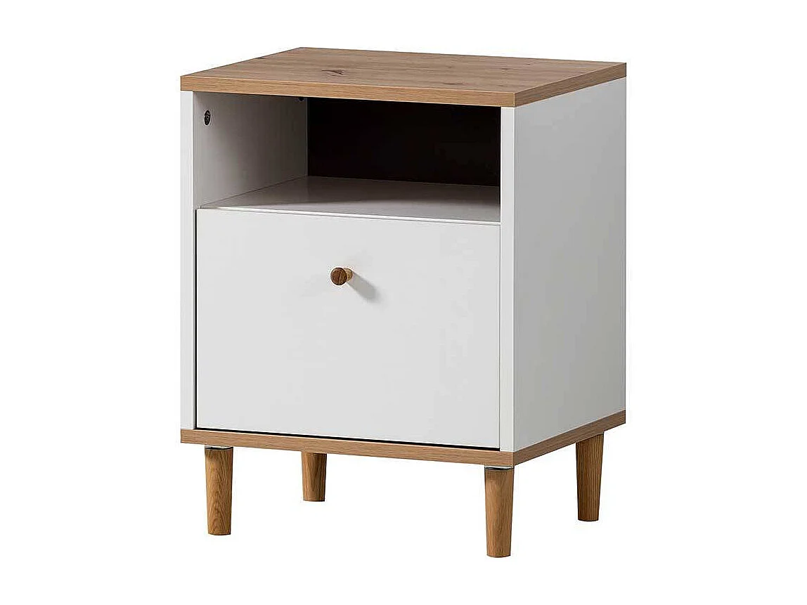 Nachttisch Nachtkommode mit einem offenen Fach im Skandi Design