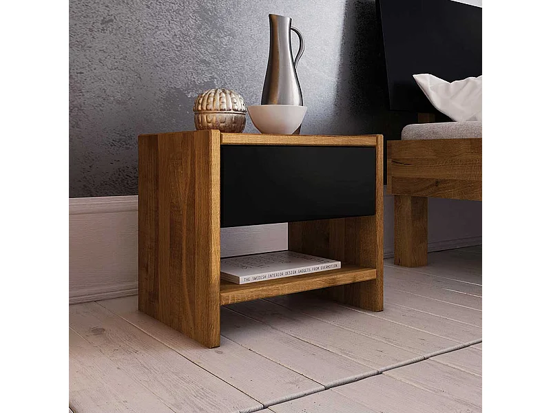 Nachtschrank aus Wildeiche teilmassiv 40 cm breit