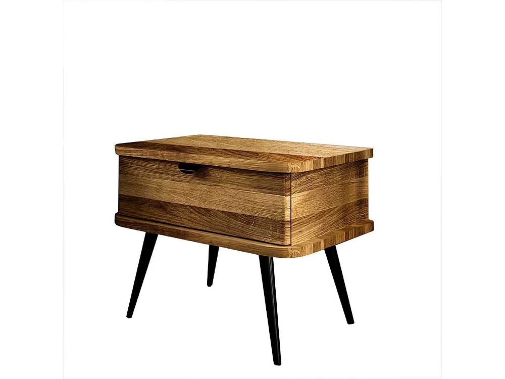 Nachttischkommode aus Wildeiche Massivholz Industry und Loft Stil