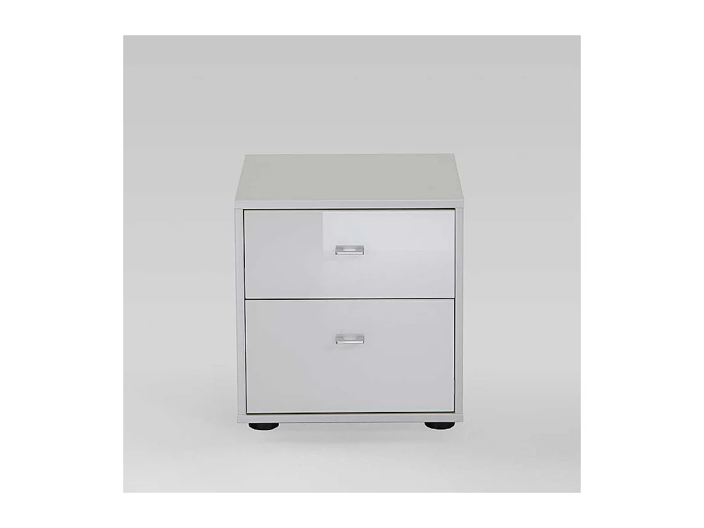 Nachtkonsole in Weiß Glas beschichtet