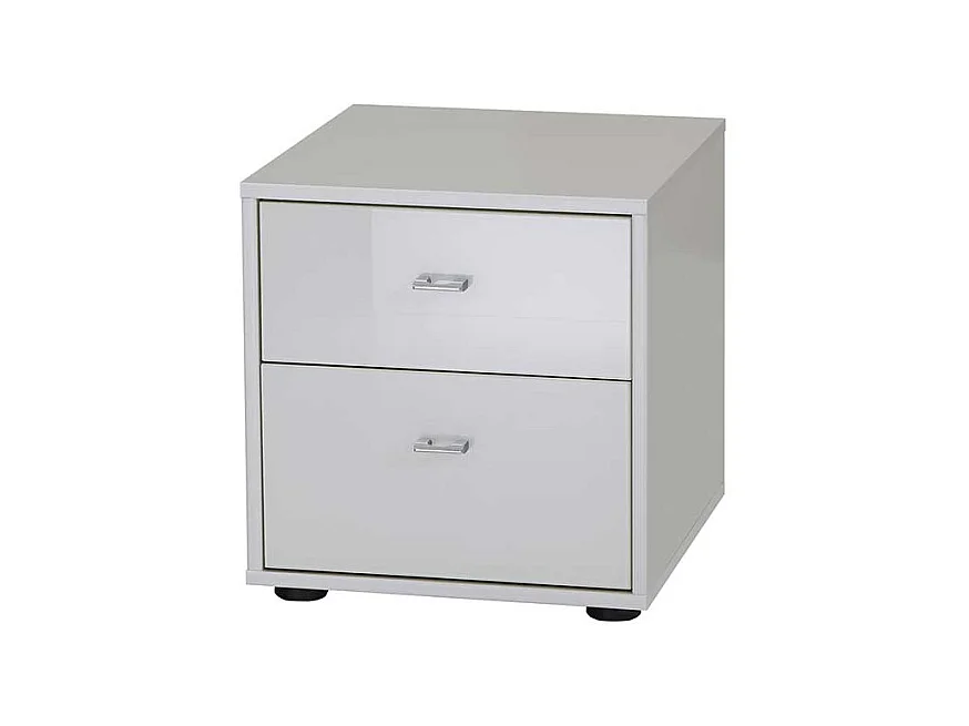 Nachtkonsole in Weiß Glas beschichtet