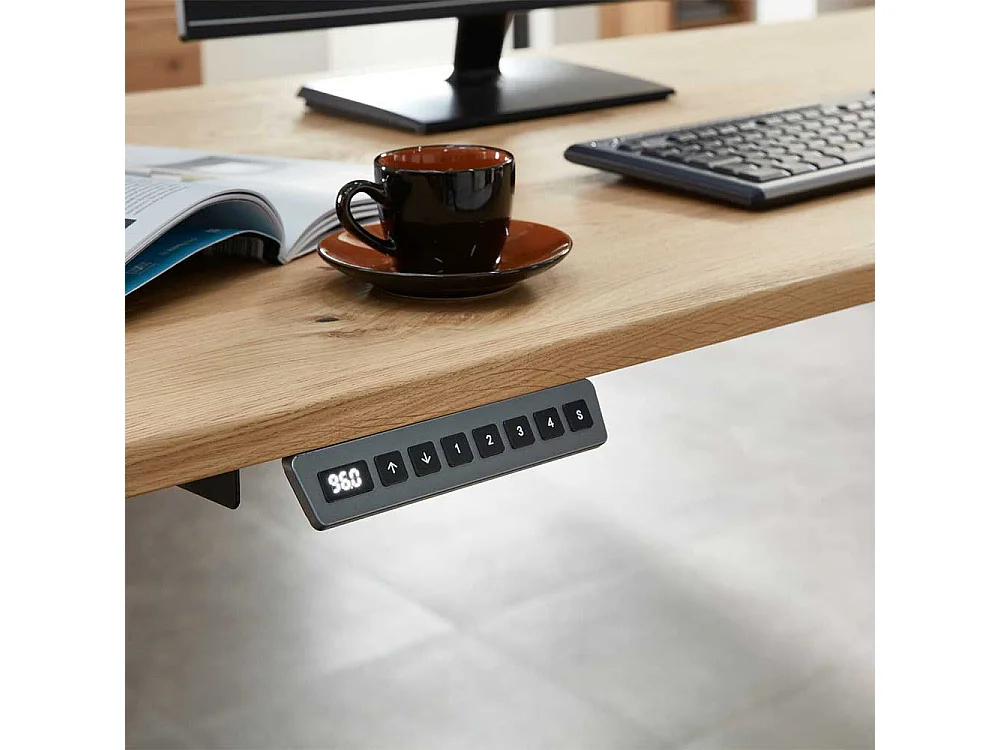 Eckschreibtisch elektrisch höhenverstellbar Wildeichefarben