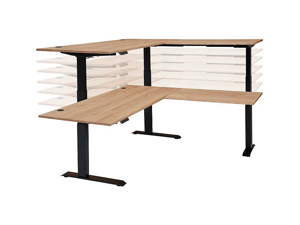 Computereckschreibtisch höhenverstellbar Kabeldurchlass