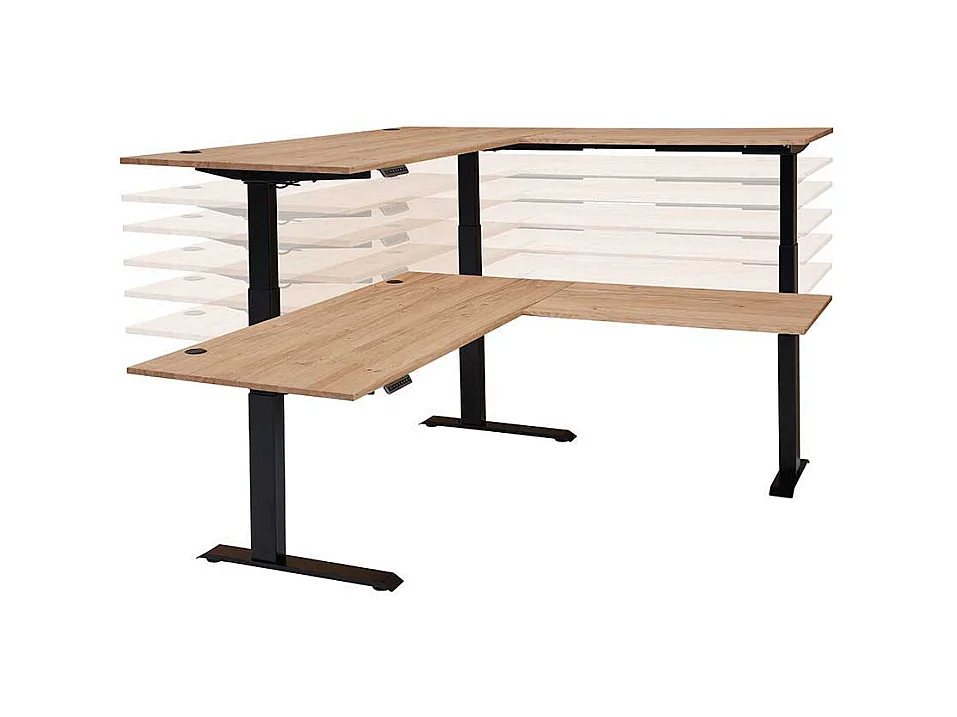 Computereckschreibtisch höhenverstellbar Kabeldurchlass