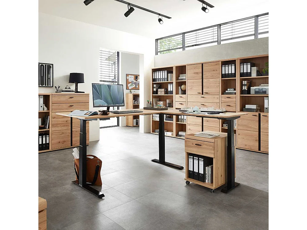 Computereckschreibtisch höhenverstellbar Kabeldurchlass