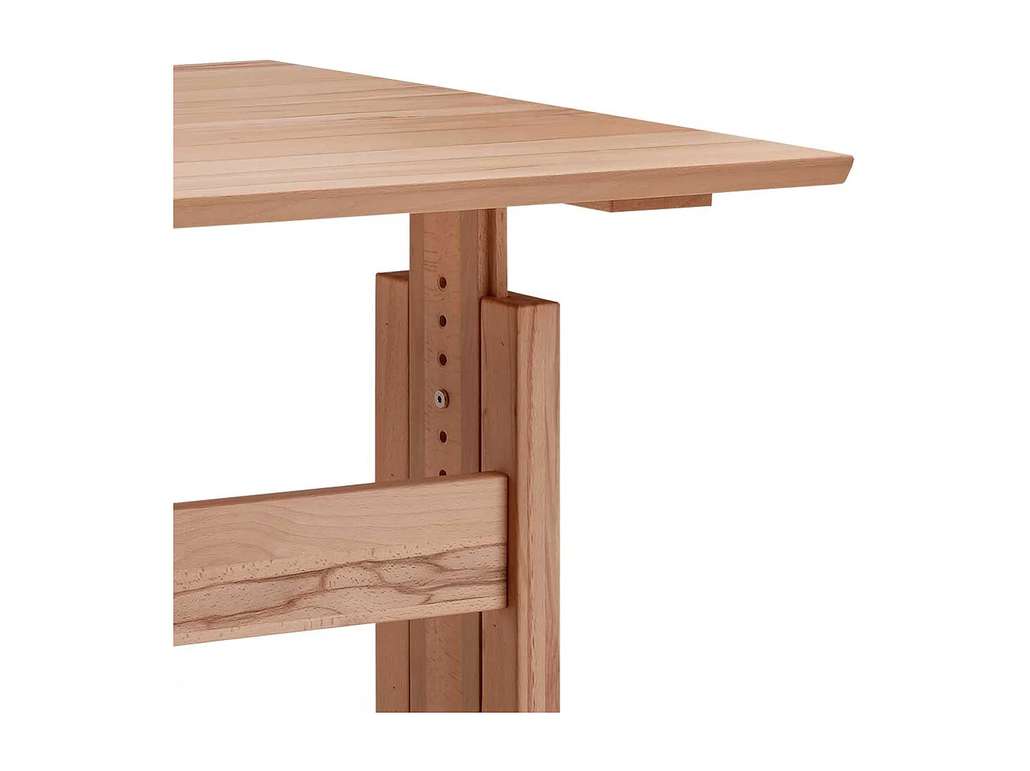 Büroschreibtisch Kernbuche per Raster höhenverstellbar optional mit Container