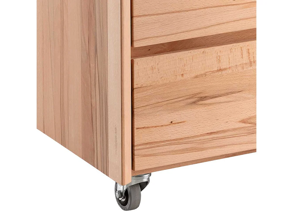 Büroschreibtisch Kernbuche per Raster höhenverstellbar optional mit Container