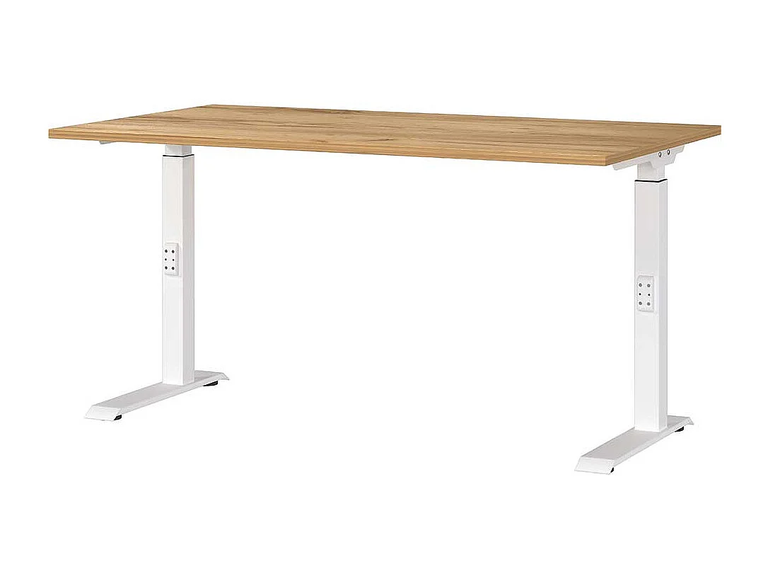 Schreibtisch Bürotisch höhenverstellbar in Wildeichefarben