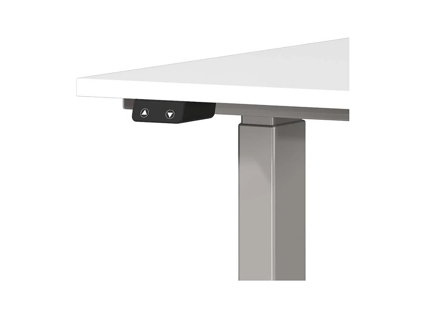 Schreibtisch Höhenverstellbarer Schreibtisch in Weiß und Silberfarben