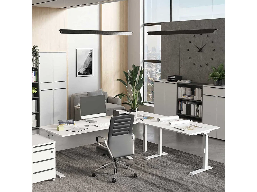 Schreibtisch Computerecktisch höhenverstellbar - Made in Germany