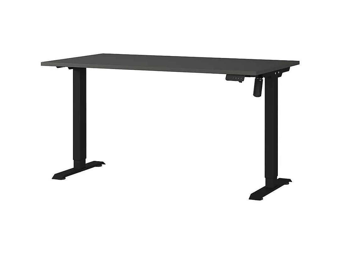 Schreibtisch Höhenverstellbarer Schreibtisch in Schwarz und Dunkelgrau 80 cm tief
