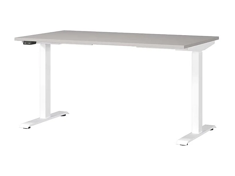 Schreibtisch Höhenverstellbarer Schreibtisch in Weiß und Hellgrau
