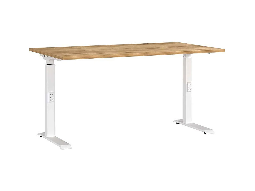 Schreibtisch Bürotisch höhenverstellbar in Wildeichefarben