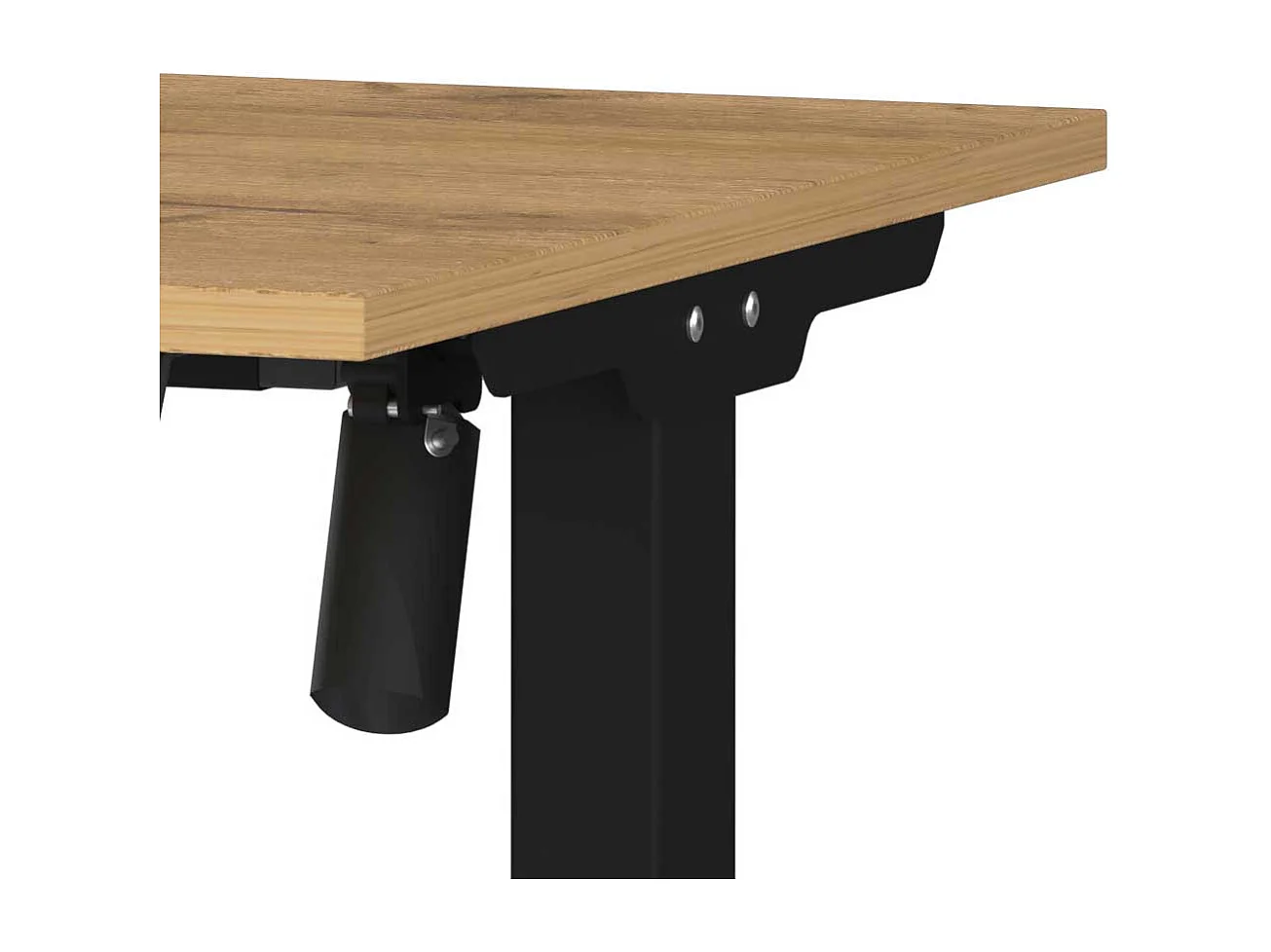 Schreibtisch Höhenverstellbarer Schreibtisch in Wildeichefarben und Schwarz