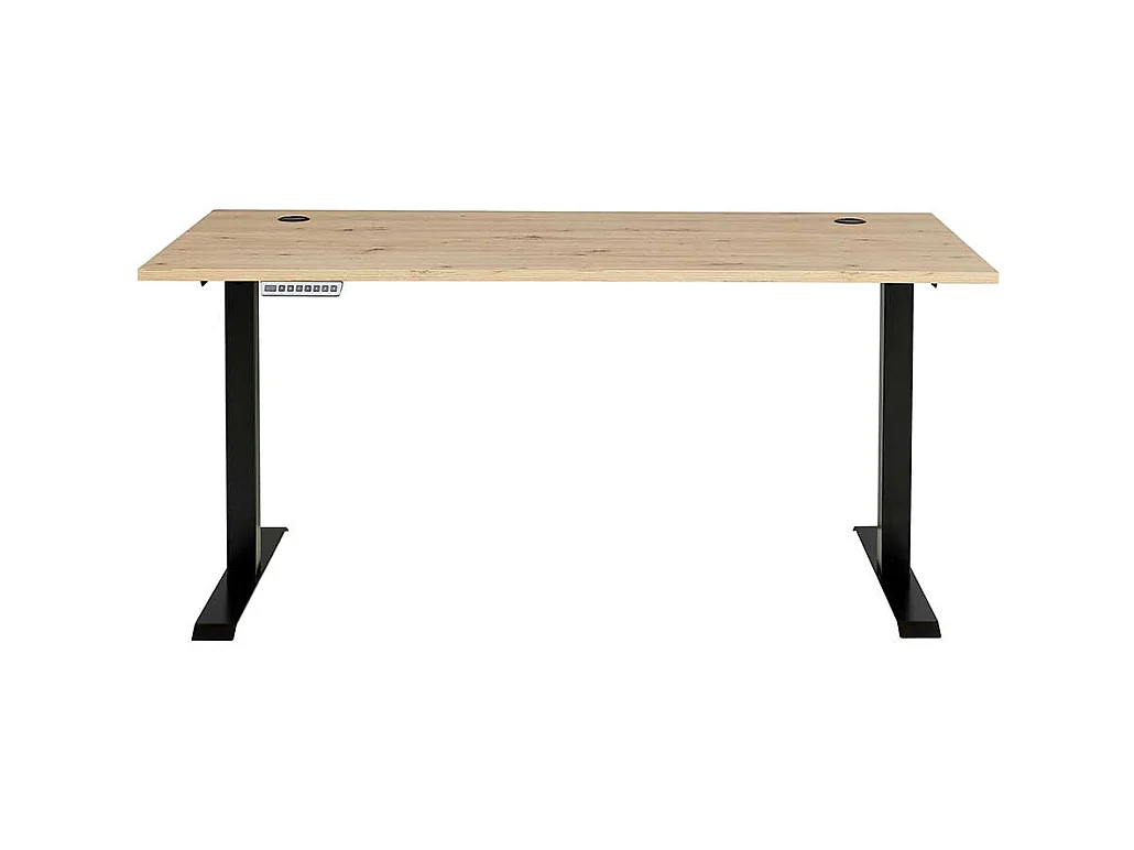 Edv Tisch höhenverstellbar in Wildeichefarben T Gestell aus Metall