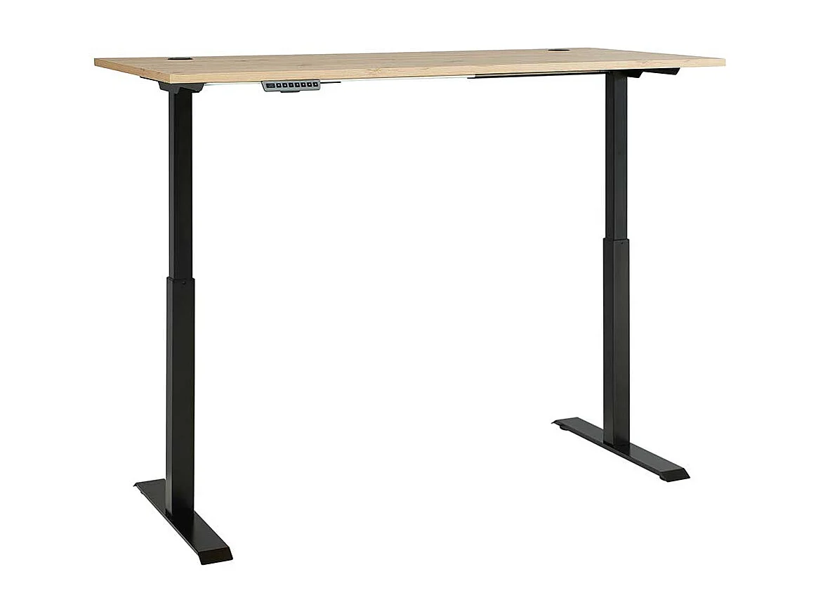 Edv Tisch höhenverstellbar in Wildeichefarben T Gestell aus Metall