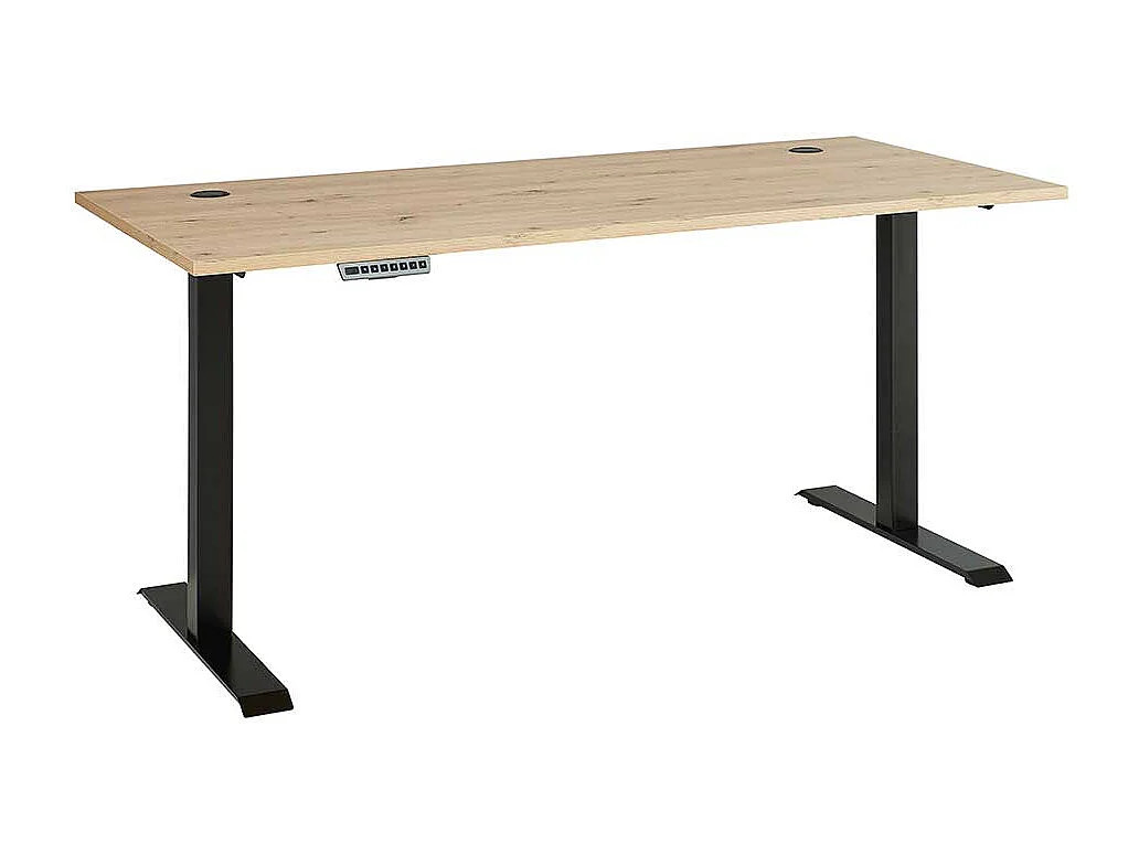 Edv Tisch höhenverstellbar in Wildeichefarben T Gestell aus Metall