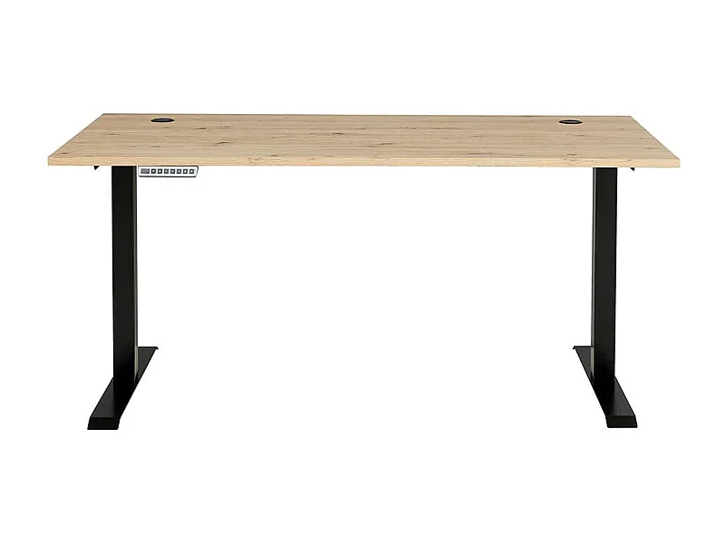 Edv Tisch höhenverstellbar in Wildeichefarben T Gestell aus Metall