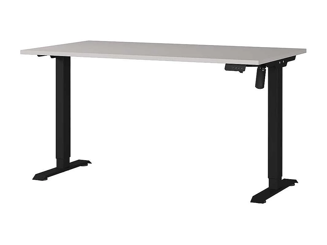 Schreibtisch Höhenverstellbarer Schreibtisch in Hellgrau melaminbeschichtet