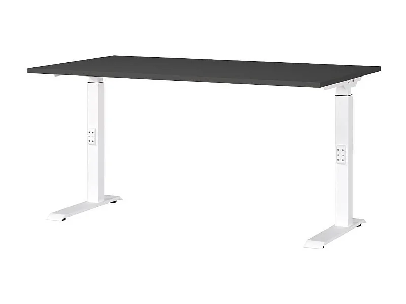 Schreibtisch Höhenverstellbarer Schreibtisch in Weiß und Dunkelgrau