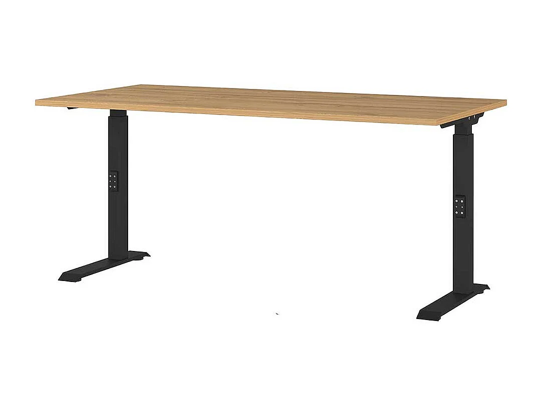 Edv Tisch Höhenverstellbarer Schreibtisch 80 cm tief mit T Gestell (zweiteilig)