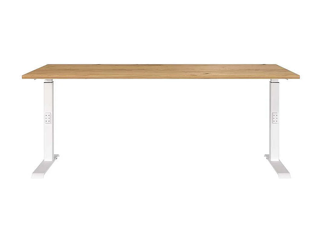 Schreibtisch Bürotisch höhenverstellbar in Wildeichefarben
