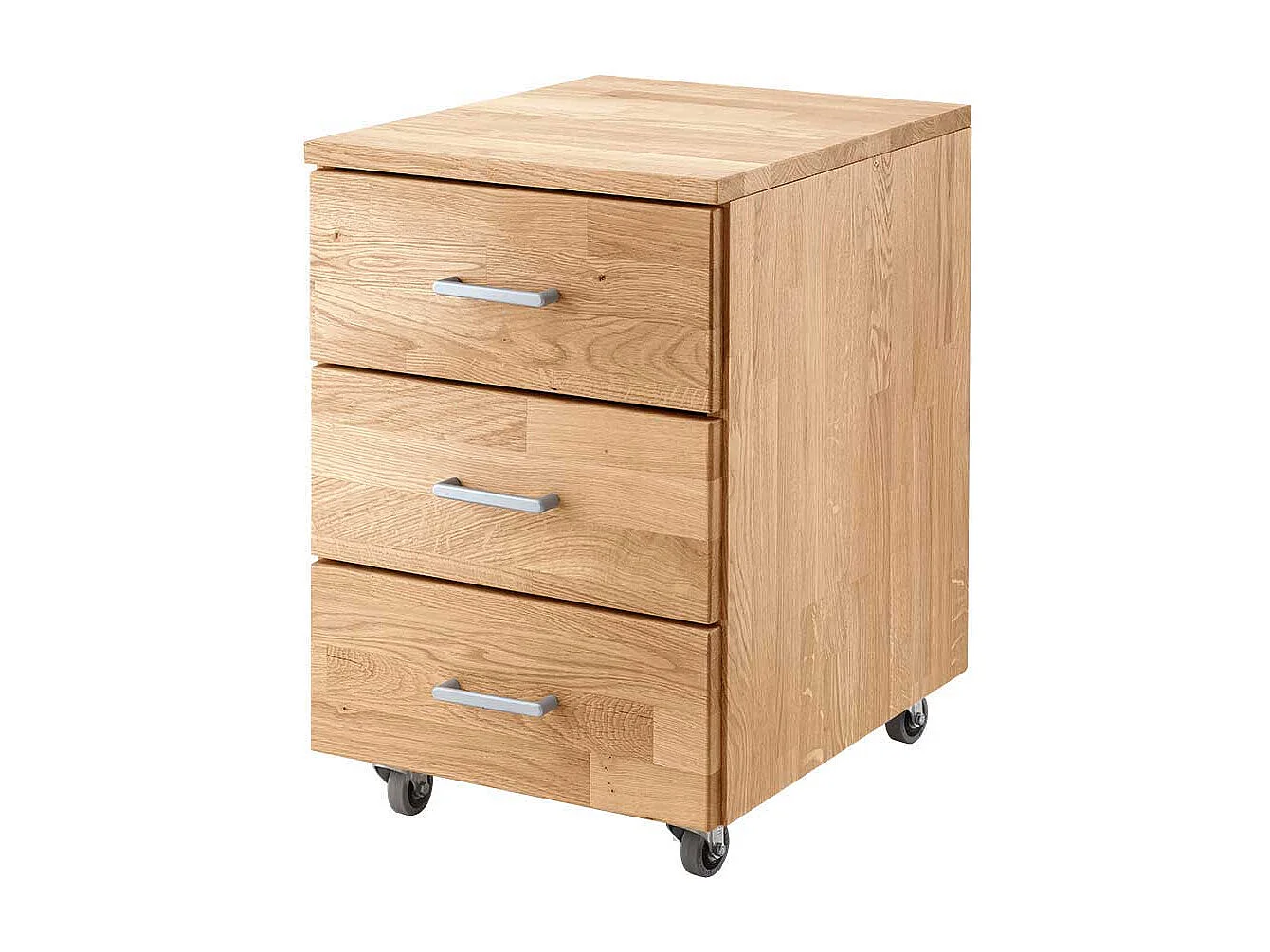 Höhenverstellbarer Schreibtisch Holz in Wildeichefarben 80 cm tief