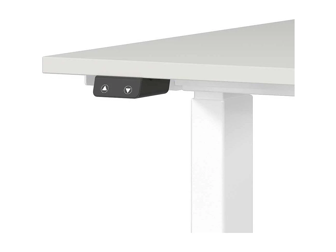 Schreibtisch Höhenverstellbarer Schreibtisch in Weiß und Grau mit T Gestell