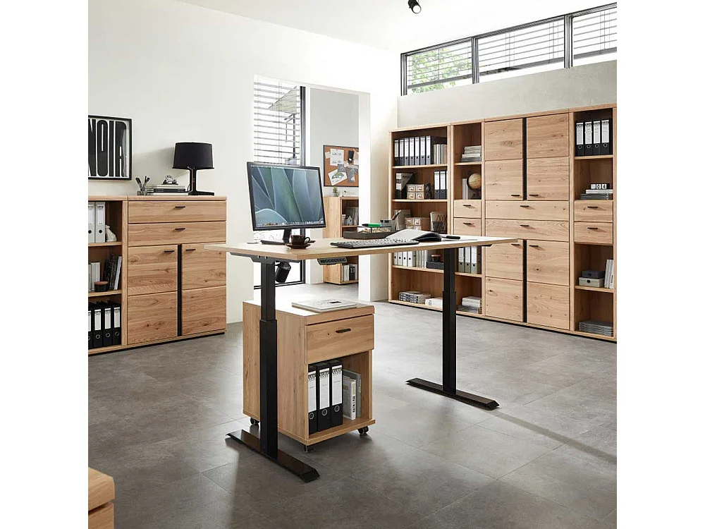 Schreibtisch mit Kabeldurchlass elektrisch höhenverstellbar