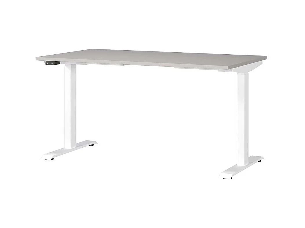 Schreibtisch Höhenverstellbarer Schreibtisch in Weiß und Hellgrau